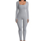 Women's Seamless Long-Sleeve Yoga Jumpsuit